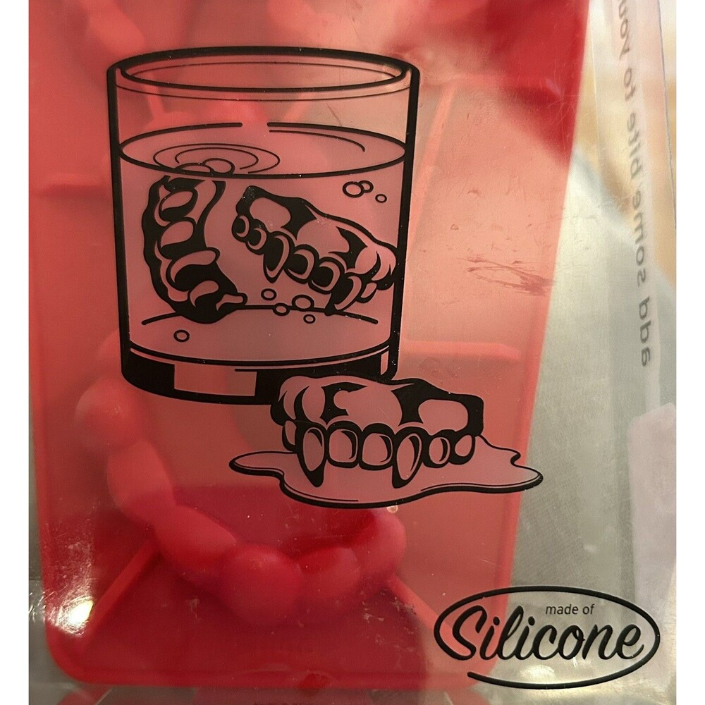 Vampire Teeth Ice Cubes Baking Silicone Coffin Shaped Mold Cold Blooded by Fred